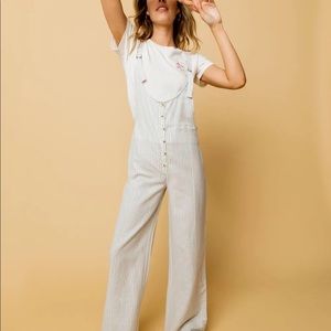 Amuse striped overalls jumper